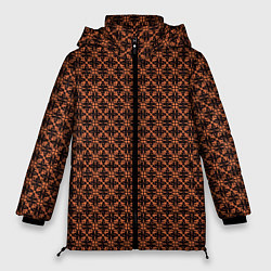 Куртка зимняя женская Чёрно-коричневый узорчатый, цвет: 3D-черный