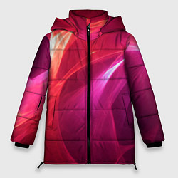 Женская зимняя куртка Красно-розовый энергетический хаос волн