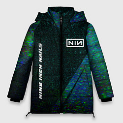 Женская зимняя куртка Nine Inch Nails glitch blue