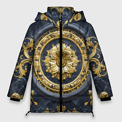 Куртка зимняя женская Объемные золотые классические узоры, цвет: 3D-светло-серый