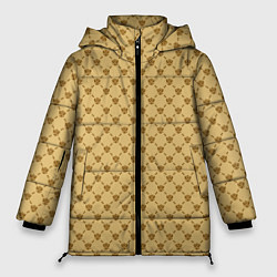 Женская зимняя куртка Паттерн орлы бежевый luxury