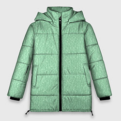Куртка зимняя женская Мятный зелёный однотонный текстурированный, цвет: 3D-черный