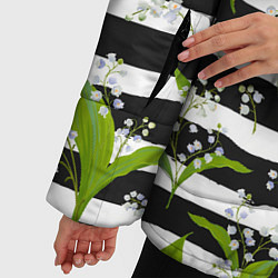 Куртка зимняя женская Весенние ландыши, цвет: 3D-черный — фото 2
