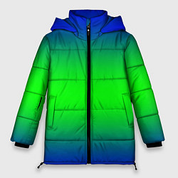 Куртка зимняя женская Зелёный градиент текстура, цвет: 3D-черный