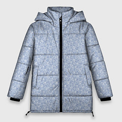 Куртка зимняя женская Светлый серо-голубой в мелкий рисунок, цвет: 3D-светло-серый