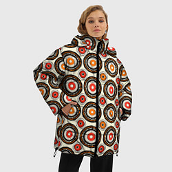 Куртка зимняя женская Африканские узоры круг, цвет: 3D-черный — фото 2