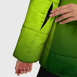 Куртка зимняя женская Яркий зеленый градиентный комбинированный узор, цвет: 3D-черный — фото 2
