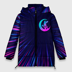Куртка зимняя женская Angels of Death neon blast lines, цвет: 3D-черный