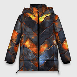 Куртка зимняя женская Чешуя в огне, цвет: 3D-черный