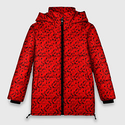 Куртка зимняя женская Красный морковный текстурированный, цвет: 3D-черный