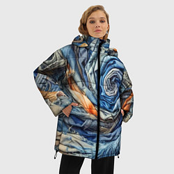 Куртка зимняя женская Джинсовая воронка - модный тренд, цвет: 3D-светло-серый — фото 2