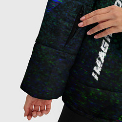 Куртка зимняя женская Imagine Dragons glitch blue, цвет: 3D-черный — фото 2