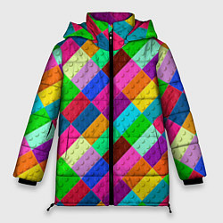Куртка зимняя женская Блоки цветового конструктора, цвет: 3D-черный