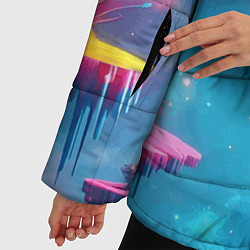 Куртка зимняя женская Космическая фантазия - нейросеть, цвет: 3D-черный — фото 2