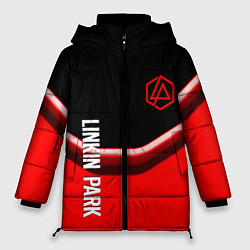 Куртка зимняя женская Linkin park geometry line steel, цвет: 3D-светло-серый