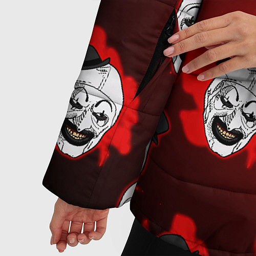 Женская зимняя куртка Funny clown Art in blood / 3D-Черный – фото 5