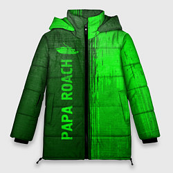 Куртка зимняя женская Papa Roach - green gradient по-вертикали, цвет: 3D-черный