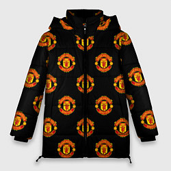 Куртка зимняя женская Manchester United Pattern, цвет: 3D-красный