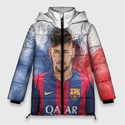 Куртка зимняя женская Neymar FCB, цвет: 3D-черный