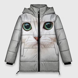 Куртка зимняя женская Белый котик, цвет: 3D-красный