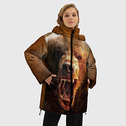 Куртка зимняя женская Рык медведя, цвет: 3D-черный — фото 2