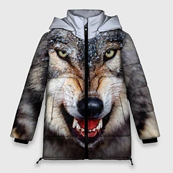 Куртка зимняя женская Взгляд волка, цвет: 3D-красный