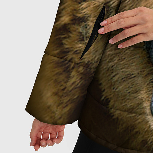 Женская зимняя куртка Взгляд медведя / 3D-Черный – фото 5