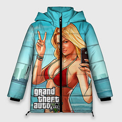 Куртка зимняя женская GTA 5: Selfie Girl, цвет: 3D-светло-серый