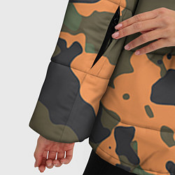 Куртка зимняя женская Камуфляж: хаки/оранжевый, цвет: 3D-черный — фото 2