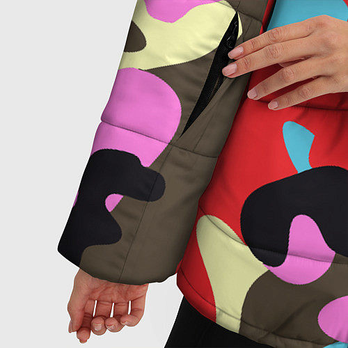 Женская зимняя куртка Яркий камуфляж / 3D-Светло-серый – фото 5