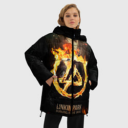 Куртка зимняя женская Linkin Park: Burning the skies, цвет: 3D-красный — фото 2