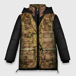 Куртка зимняя женская Жилетка охотника, цвет: 3D-черный