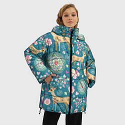 Куртка зимняя женская Олений узор, цвет: 3D-светло-серый — фото 2