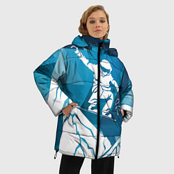 Куртка зимняя женская Горы и сноубордист, цвет: 3D-черный — фото 2