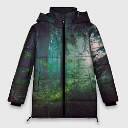 Куртка зимняя женская Таинственный лес, цвет: 3D-красный