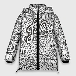 Куртка зимняя женская Love графика, цвет: 3D-черный