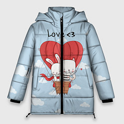 Куртка зимняя женская Влюбленные на шаре, цвет: 3D-черный