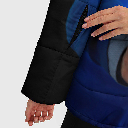 Женская зимняя куртка Цветы в руках / 3D-Черный – фото 5
