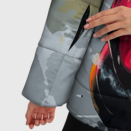 Женская зимняя куртка One Punch Man Fist / 3D-Светло-серый – фото 5