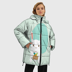 Куртка зимняя женская Пасхальная зайка, цвет: 3D-черный — фото 2