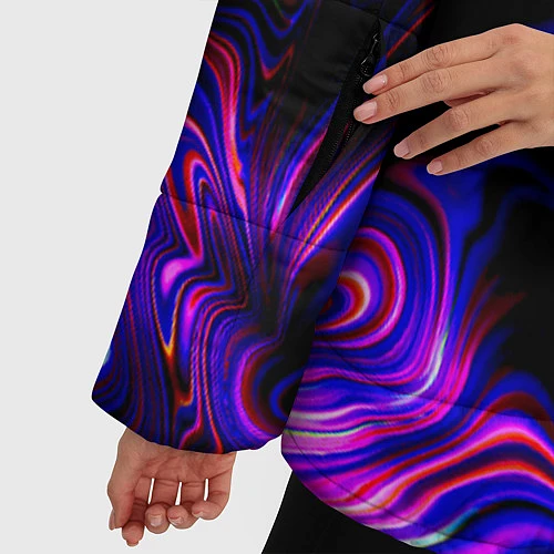 Женская зимняя куртка Цветные разводы / 3D-Черный – фото 5