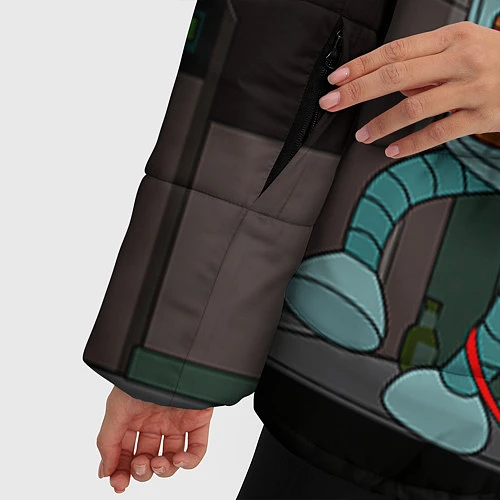 Женская зимняя куртка Футурама пати / 3D-Черный – фото 5