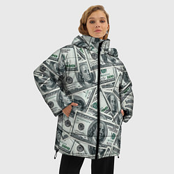 Куртка зимняя женская Банкноты, цвет: 3D-черный — фото 2