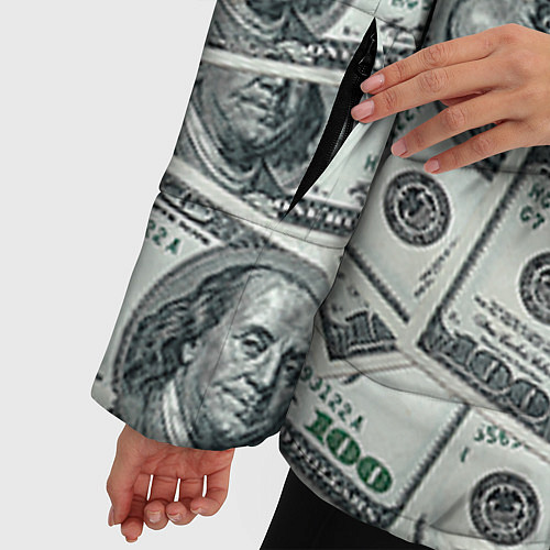 Женская зимняя куртка Банкноты / 3D-Черный – фото 5