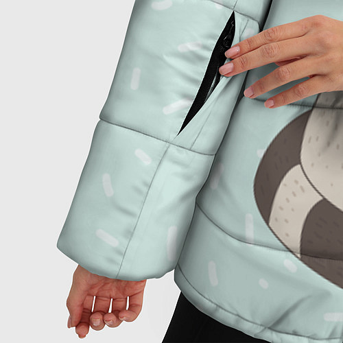 Женская зимняя куртка Влюбленные еноты / 3D-Черный – фото 5