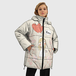 Куртка зимняя женская Жена с шариками, цвет: 3D-светло-серый — фото 2