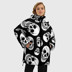 Куртка зимняя женская Черепа, цвет: 3D-светло-серый — фото 2