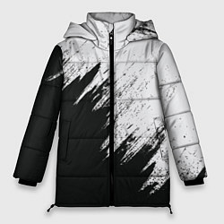 Куртка зимняя женская Черно-белый разрыв, цвет: 3D-светло-серый