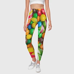 Леггинсы женские Сладкие конфетки, цвет: 3D-принт — фото 2