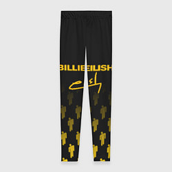 Леггинсы женские Billie Eilish: Yellow & Black Autograph, цвет: 3D-принт